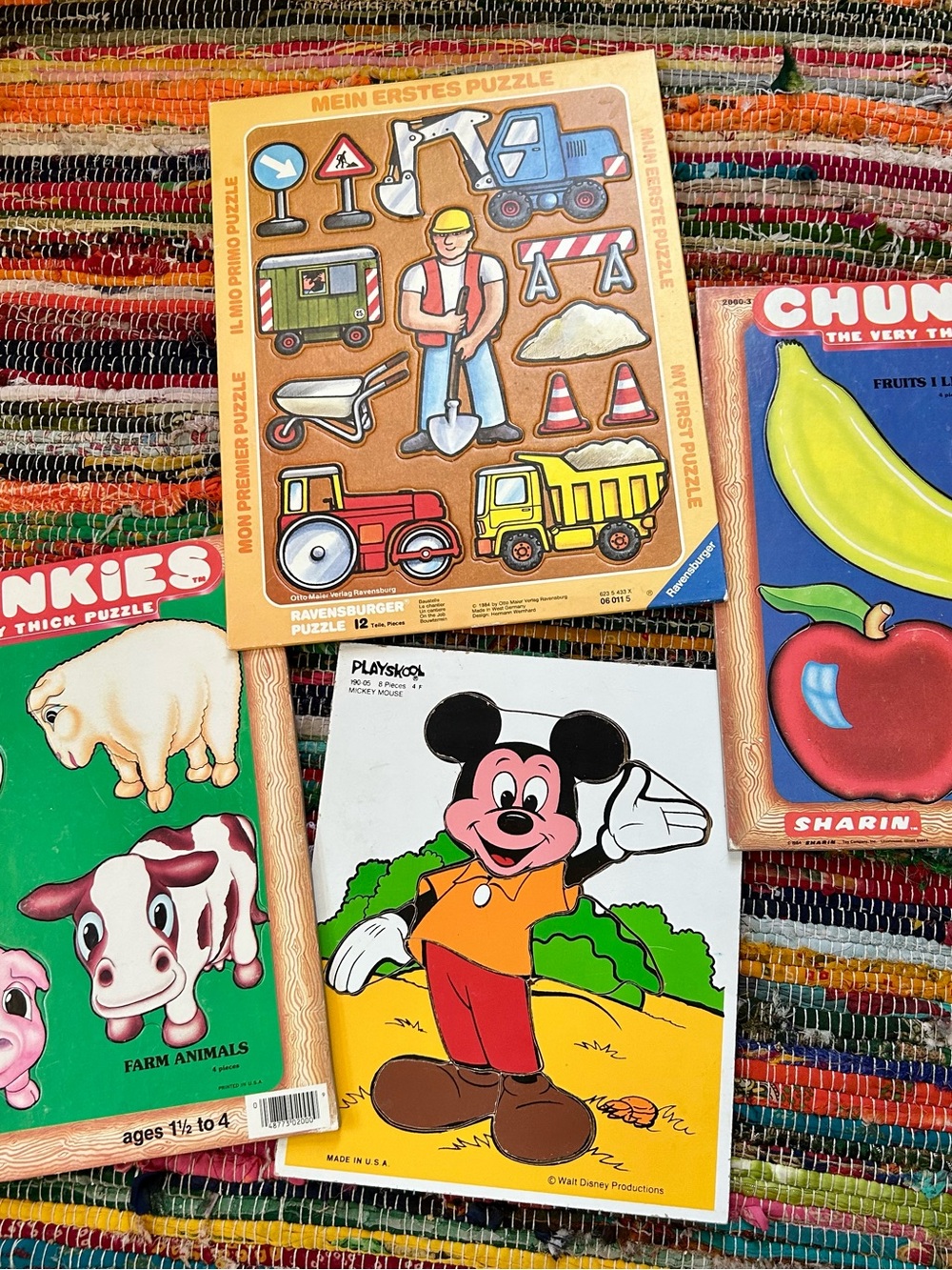 Ravensburger Playskool Chunkies Vintage 1980s Large Kids Puzzles